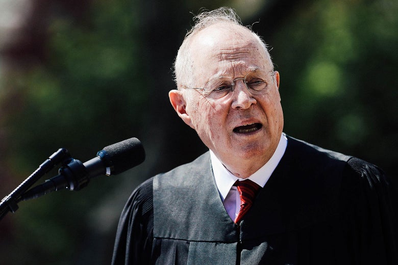 Supreme Court Justice Anthony Kennedy in the Rose Garden at the White House.